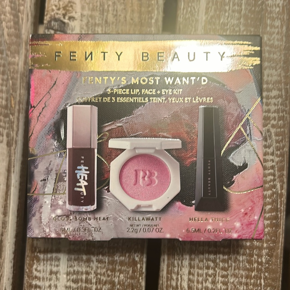 NWT Fenty Fenty’s Most Want’d 3 Piece Lip, Face & Eye Kit